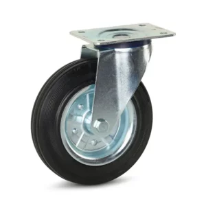 Zwenkwiel in rubber, 200mm